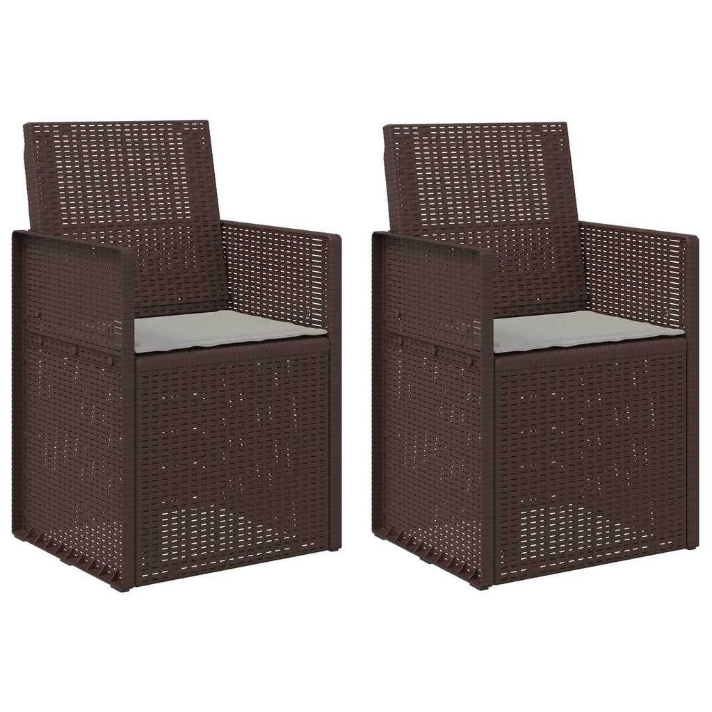 Garten Esszimmerstühle 2 pcs Braun und Hellgrau PP