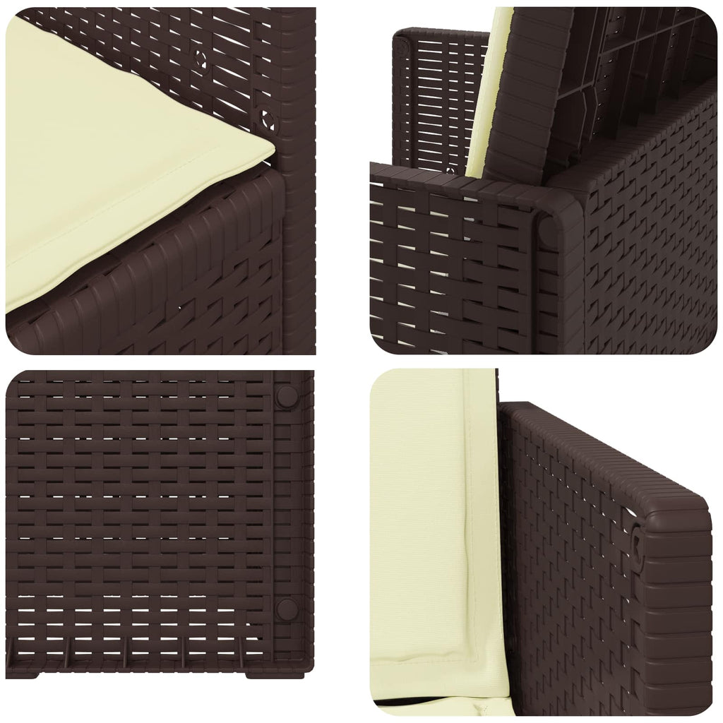 Garten Esszimmerstühle 2 pcs Braun und Creme PP