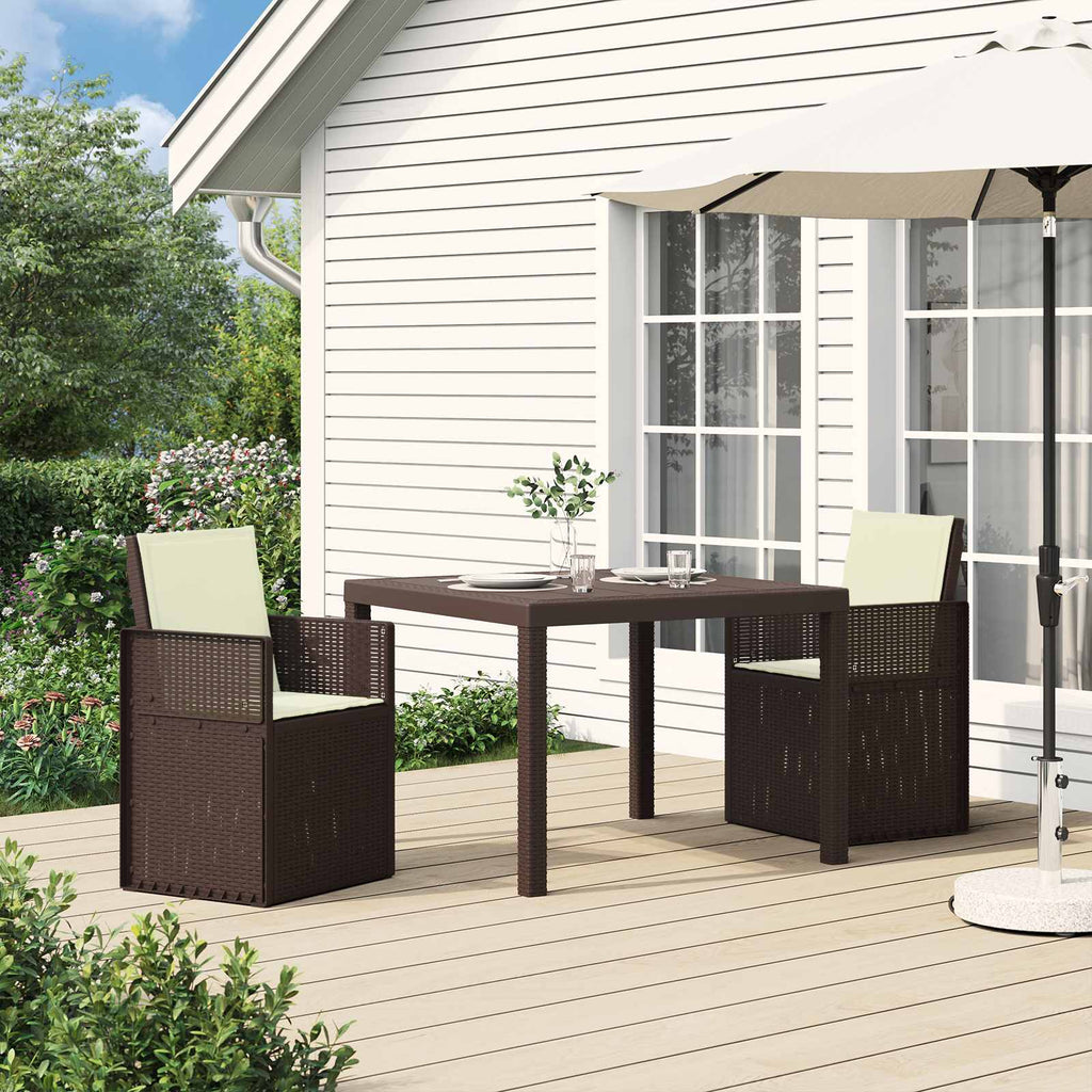 Garten Esszimmerstühle 2 pcs Braun und Creme PP