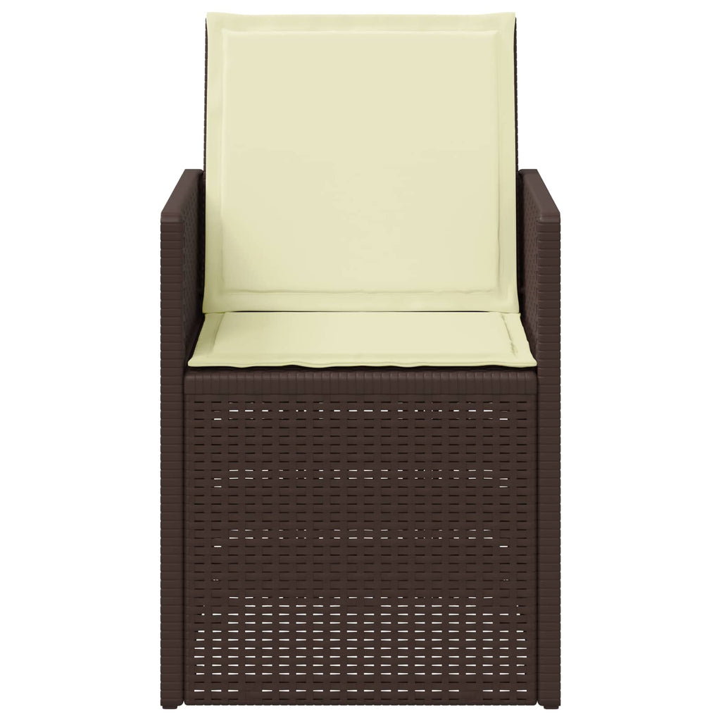 Garten Esszimmerstühle 2 pcs Braun und Creme PP