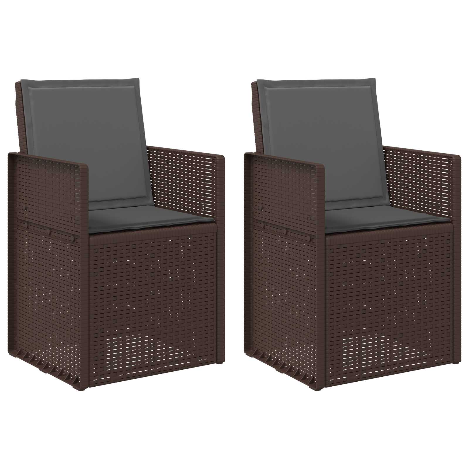 Garten Esszimmerstühle 2 pcs Braun und Anthrazit PP