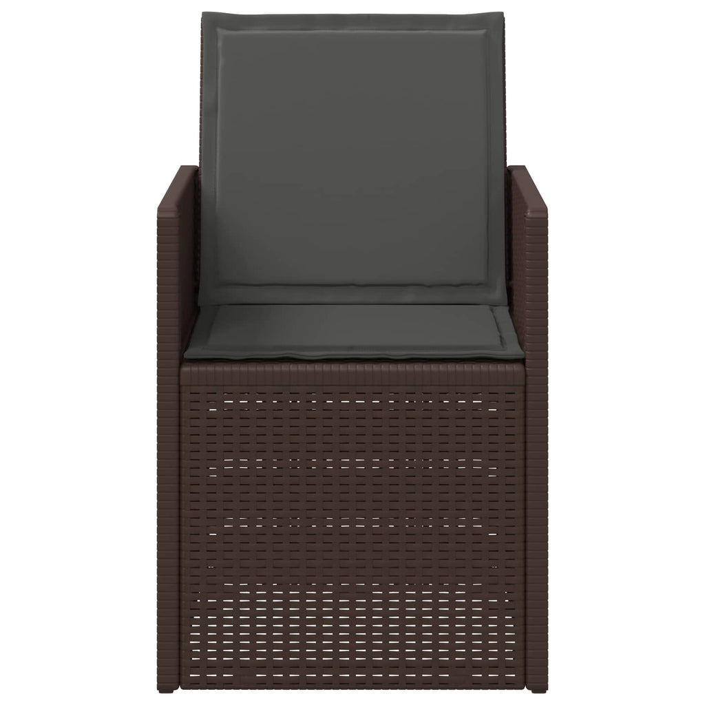 Garten Esszimmerstühle 2 pcs Braun und Anthrazit PP