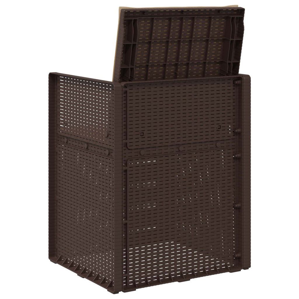 Garten Esszimmerstühle 2 pcs Braun und Taupe PP