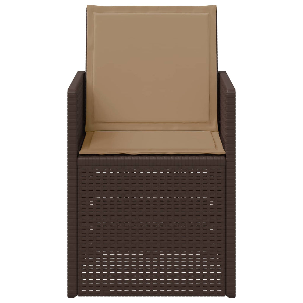 Garten Esszimmerstühle 2 pcs Braun und Taupe PP