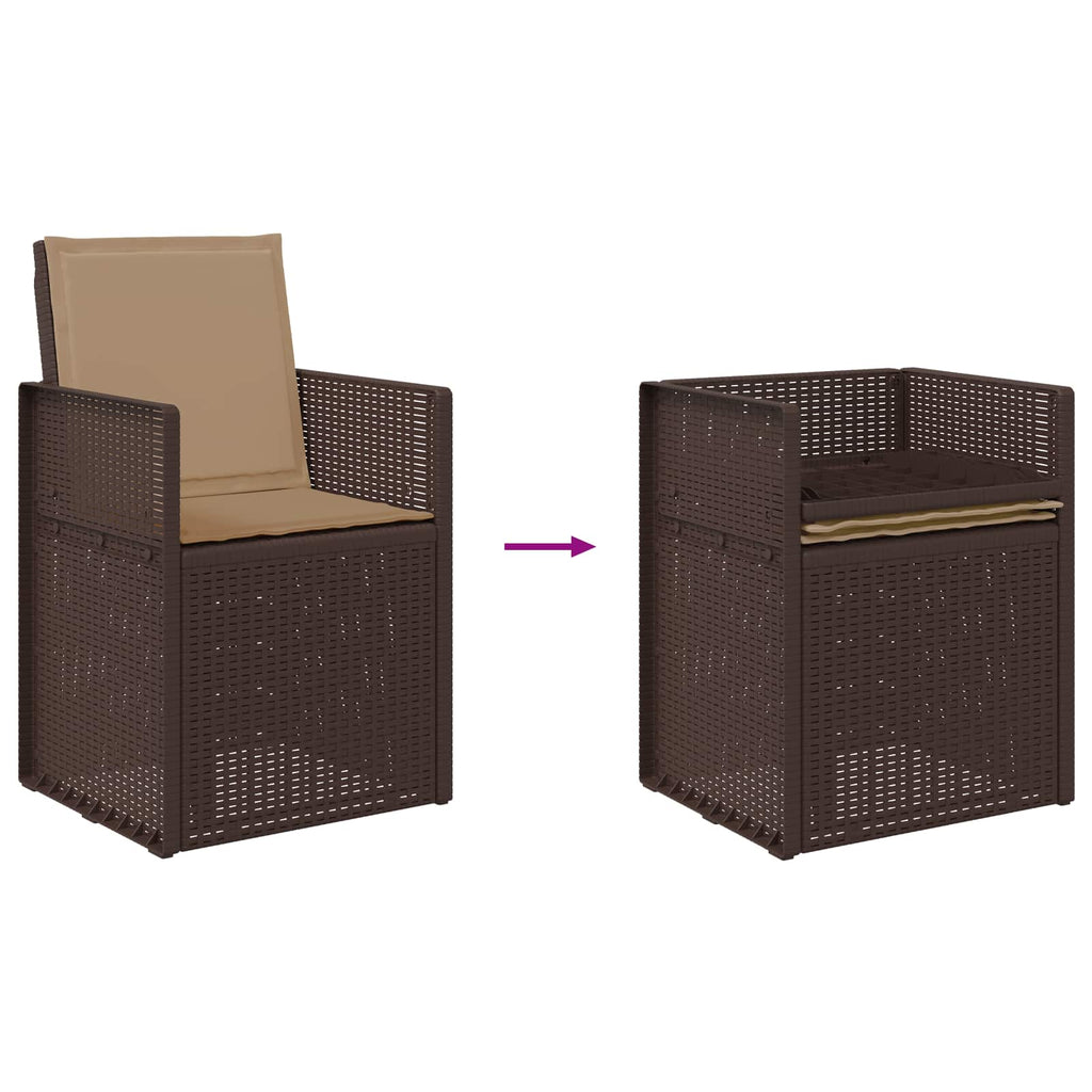 Garten Esszimmerstühle 2 pcs Braun und Taupe PP