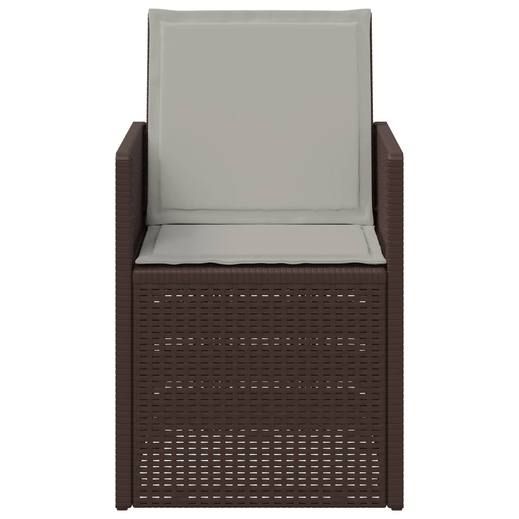 Garten Esszimmerstühle 2 pcs Braun und Hellgrau PP
