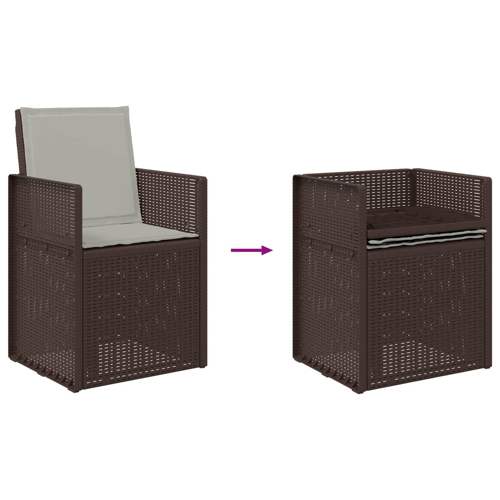 Garten Esszimmerstühle 2 pcs Braun und Hellgrau PP