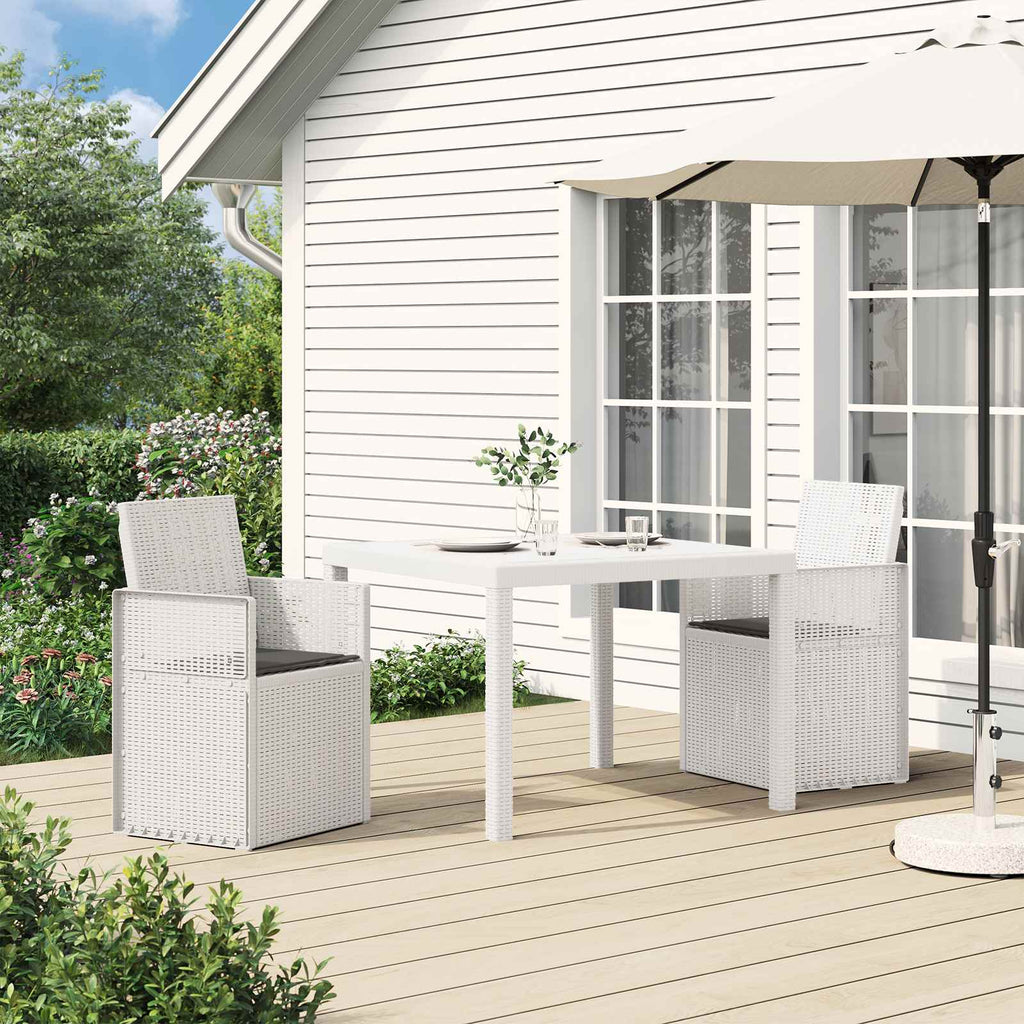 Garten Esszimmerstühle 2 pcs Weiß und Anthrazit PP