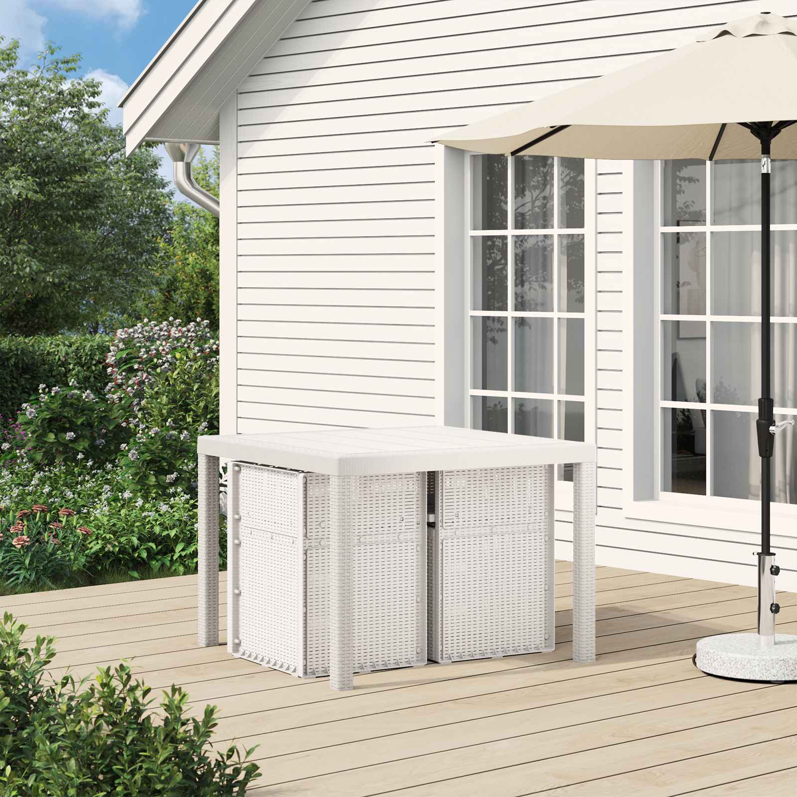 Garten Esszimmerstühle 2 pcs Weiß und Anthrazit PP