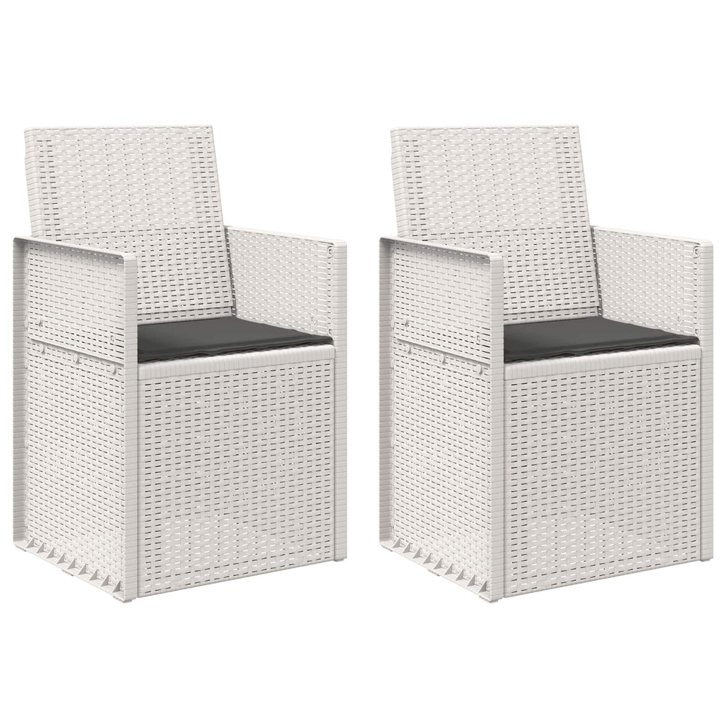 Garten Esszimmerstühle 2 pcs Weiß und Anthrazit PP