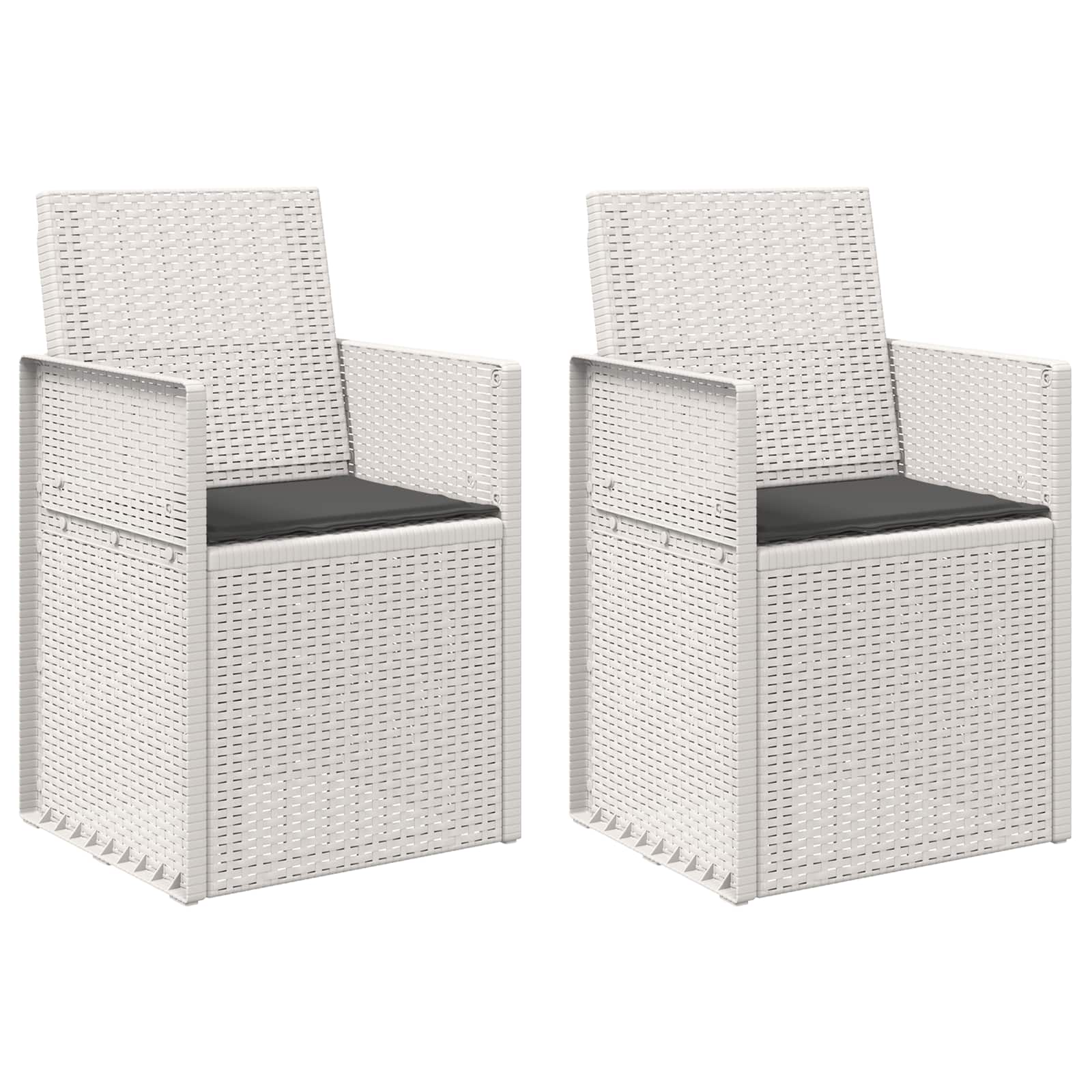 Garten Esszimmerstühle 2 pcs Weiß und Anthrazit PP