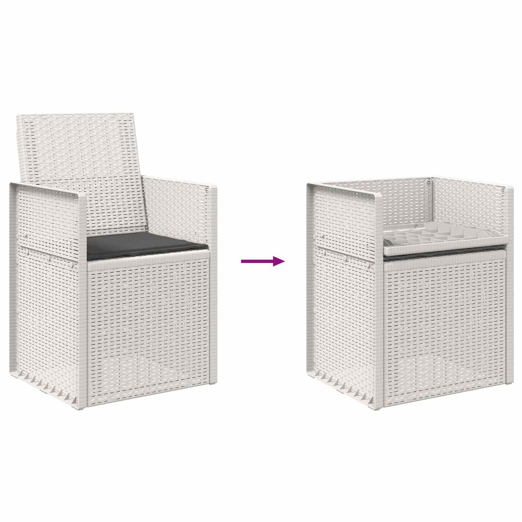 Garten Esszimmerstühle 2 pcs Weiß und Anthrazit PP