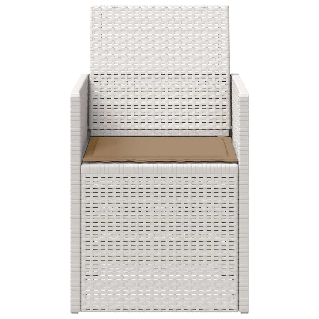 Garten Esszimmerstühle 2 pcs Weiß und Taupe PP