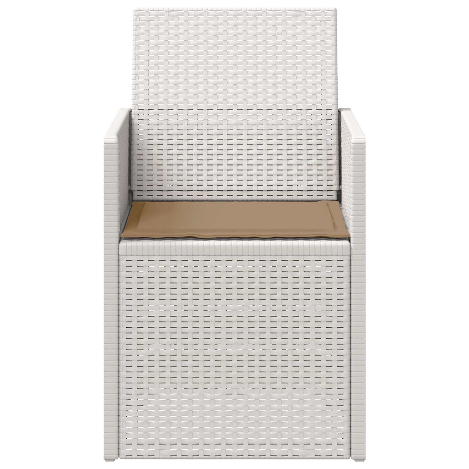 Garten Esszimmerstühle 2 pcs Weiß und Taupe PP