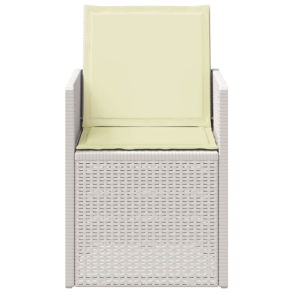 Garten Esszimmerstühle 2 pcs Weiß und Creme PP