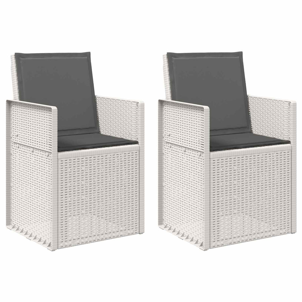 Garten Esszimmerstühle 2 pcs Weiß und Anthrazit PP