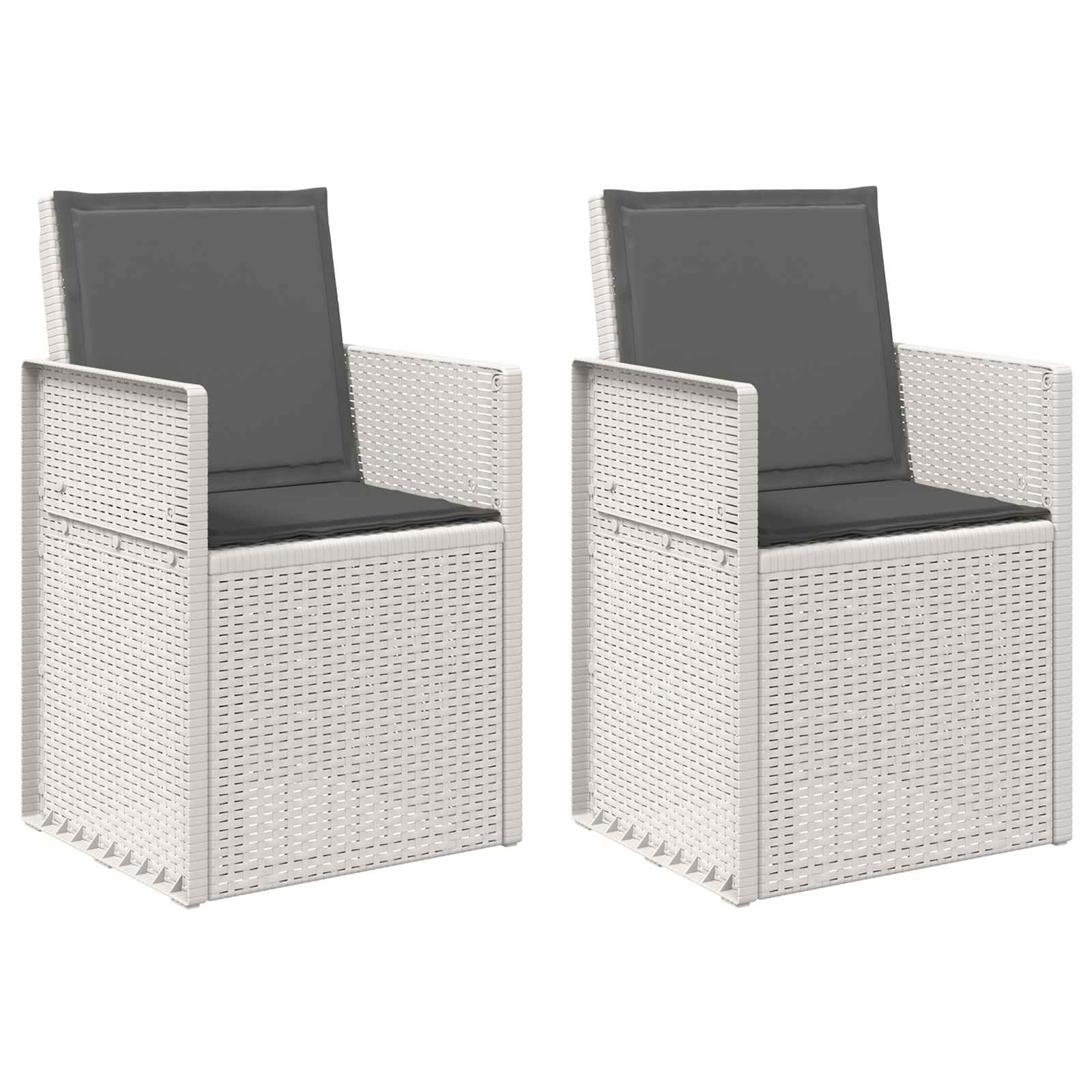 Garten Esszimmerstühle 2 pcs Weiß und Anthrazit PP