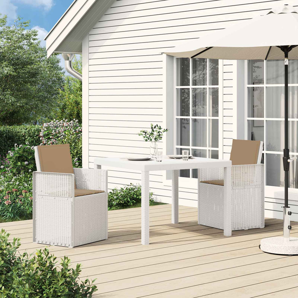 Garten Esszimmerstühle 2 pcs Weiß und Taupe PP