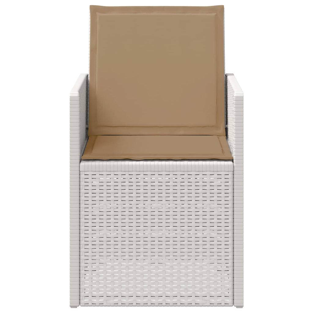 Garten Esszimmerstühle 2 pcs Weiß und Taupe PP