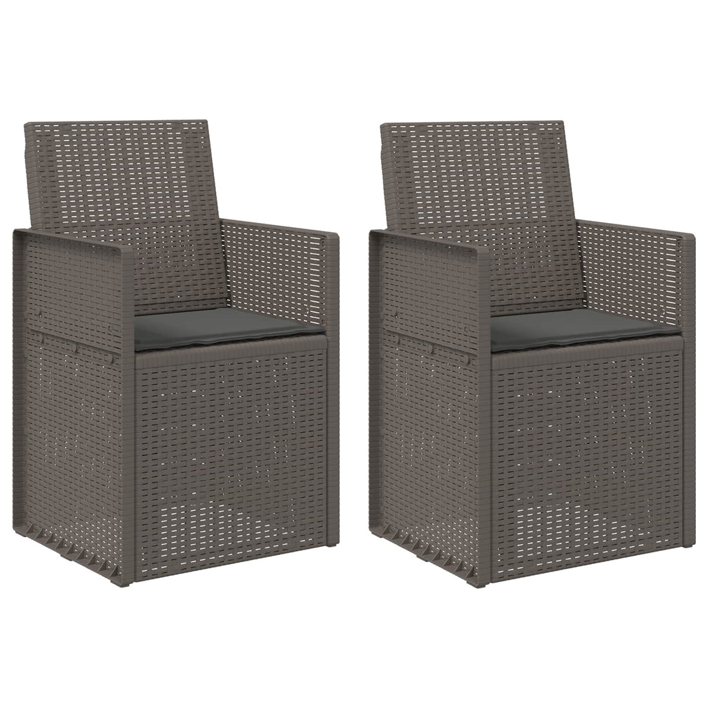 Garten Esszimmerstühle 2 pcs Hellgrau und Anthrazit PP