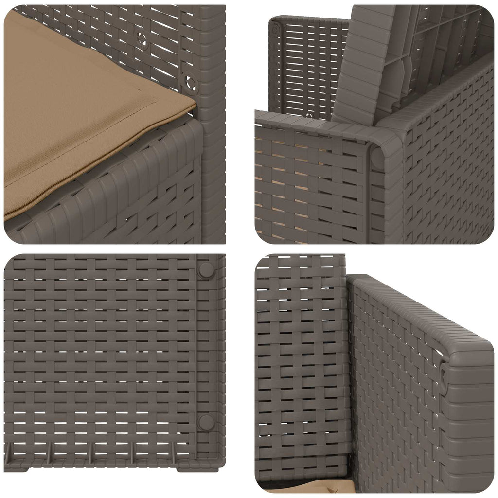 Garten Esszimmerstühle 2 pcs Hellgrau und Taupe PP