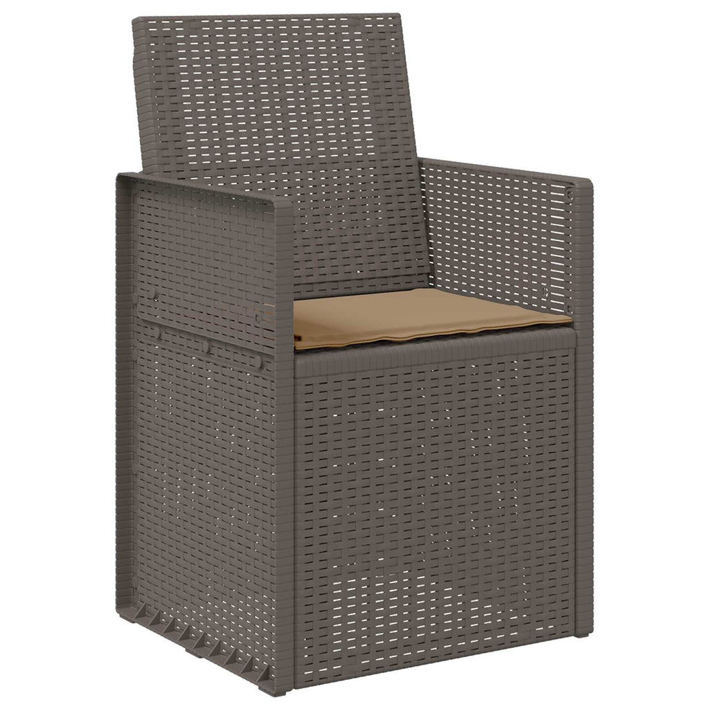 Garten Esszimmerstühle 2 pcs Hellgrau und Taupe PP