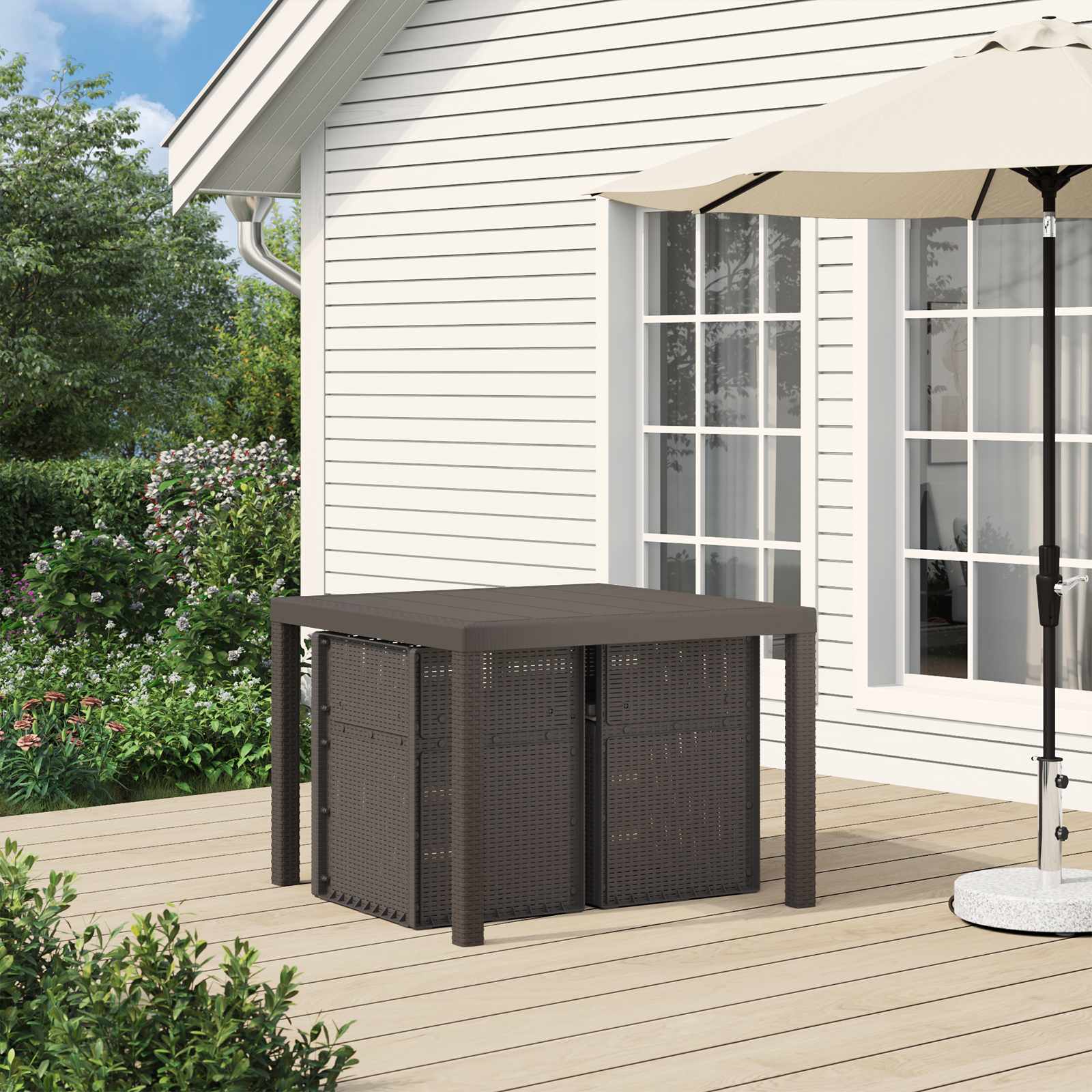 Garten Esszimmerstühle 2 pcs Hellgrau PP