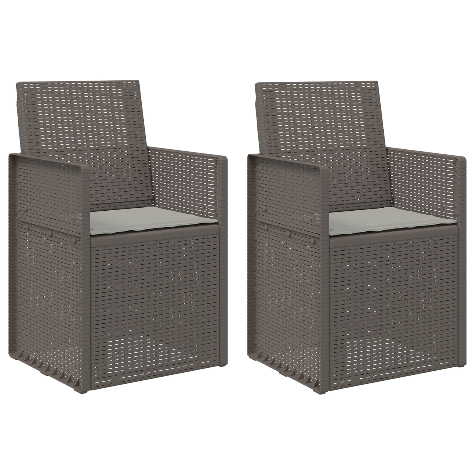 Garten Esszimmerstühle 2 pcs Hellgrau PP