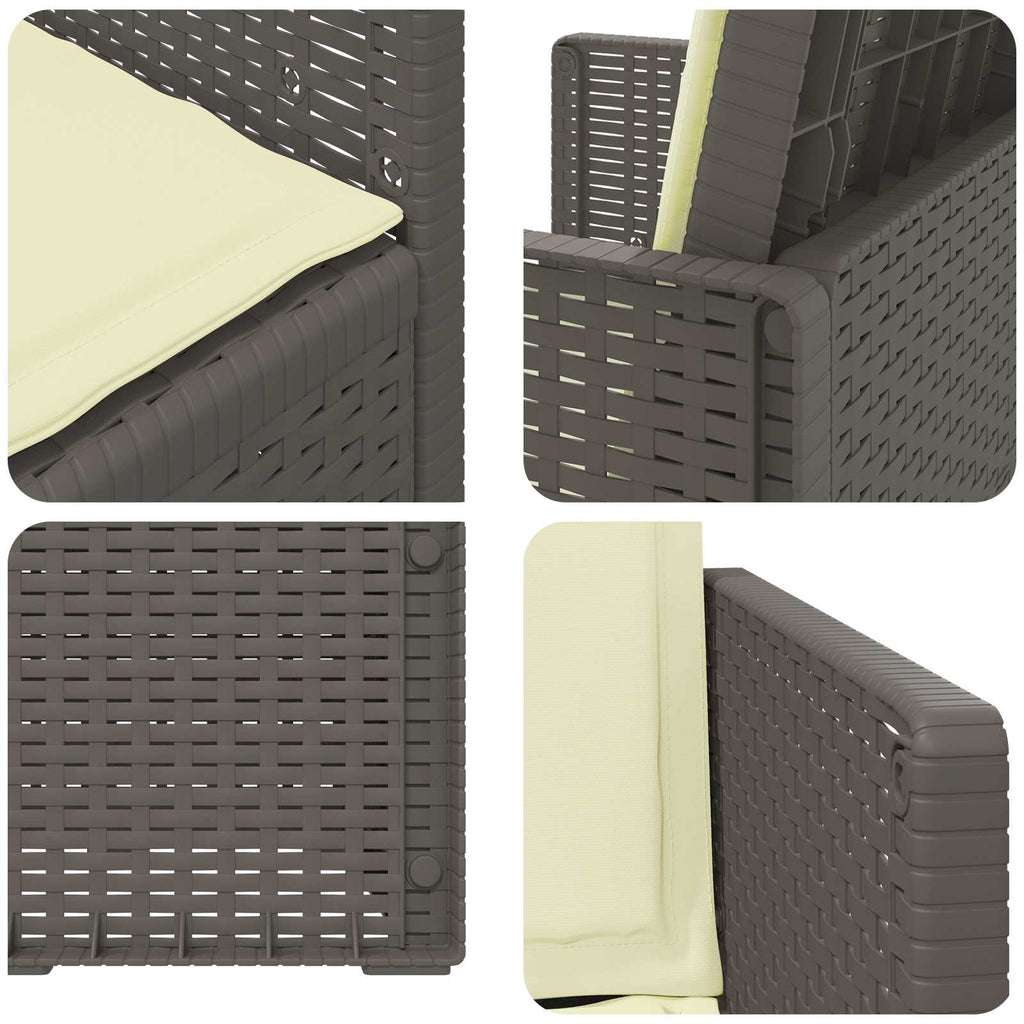 Garten Esszimmerstühle 2 pcs Hellgrau und Creme PP