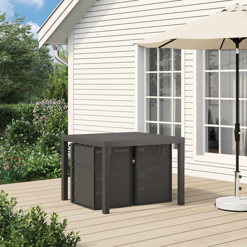 Garten Esszimmerstühle 2 pcs Hellgrau und Creme PP