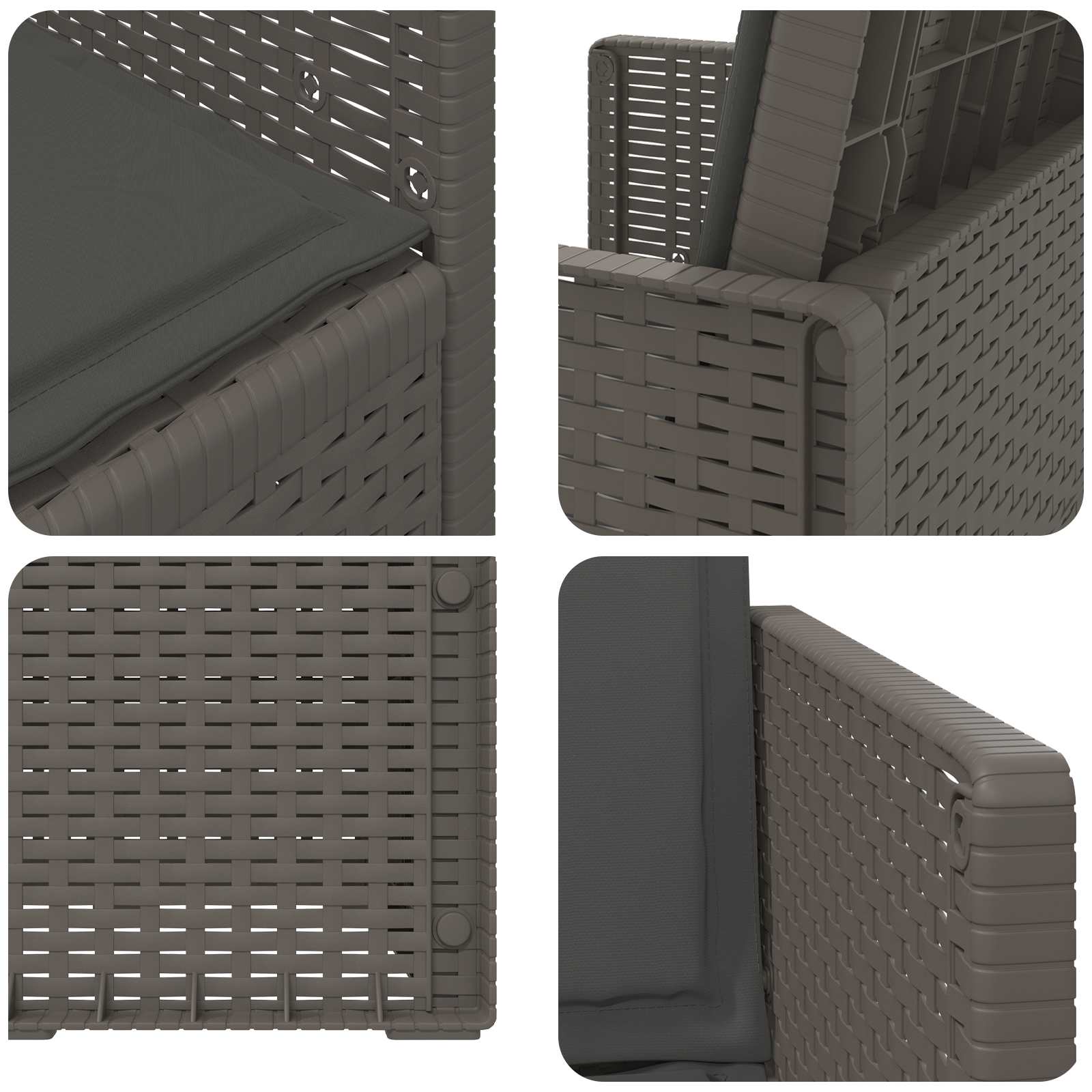 Garten Esszimmerstühle 2 pcs Hellgrau und Anthrazit PP