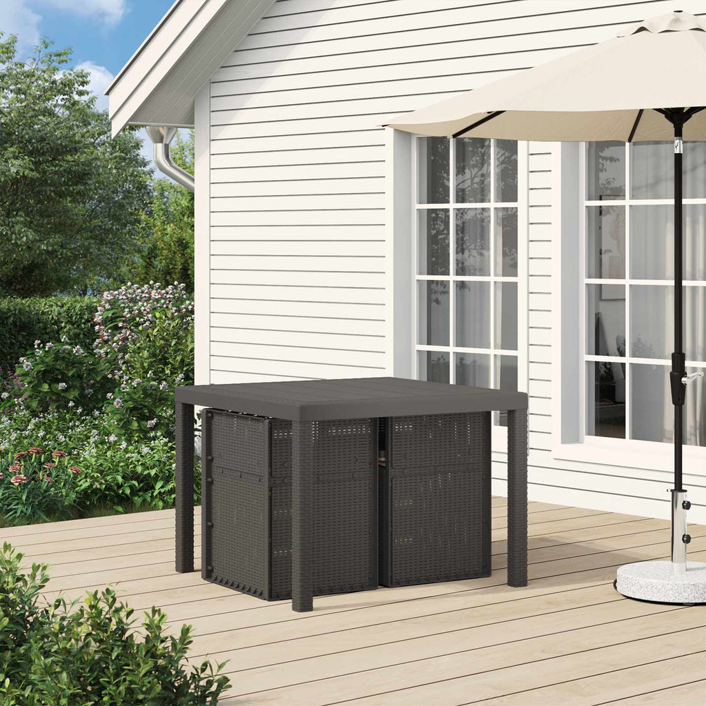 Garten Esszimmerstühle 2 pcs Hellgrau und Taupe PP