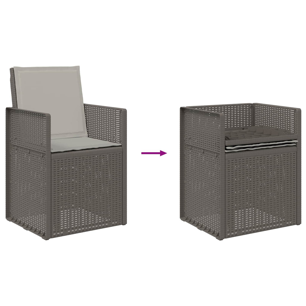 Garten Esszimmerstühle 2 pcs Hellgrau PP