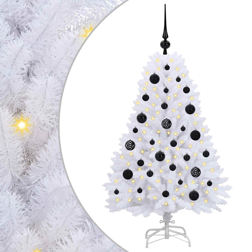 Künstlicher klappbarer Weihnachtsbaum Weiß 120 cm PVC und Stahl