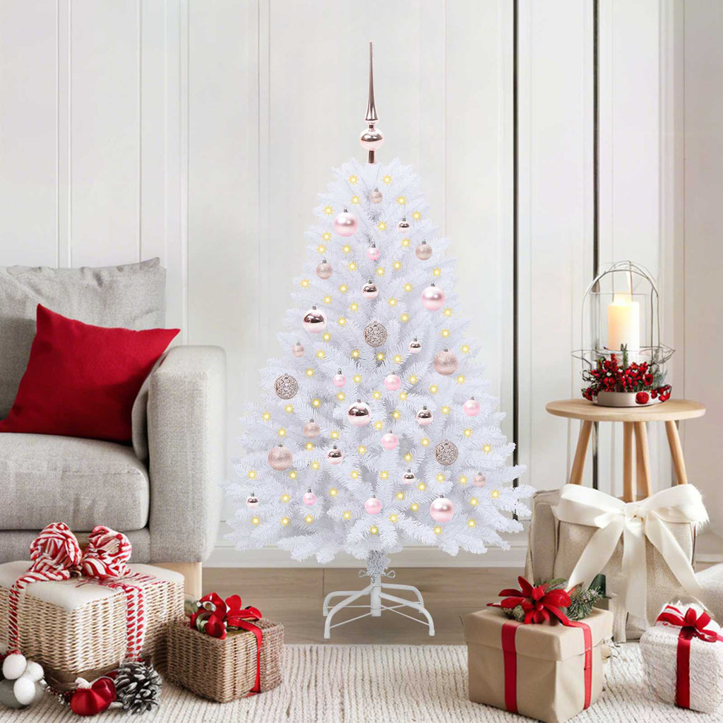 Künstlicher klappbarer Weihnachtsbaum Weiß 120 cm PVC und Stahl