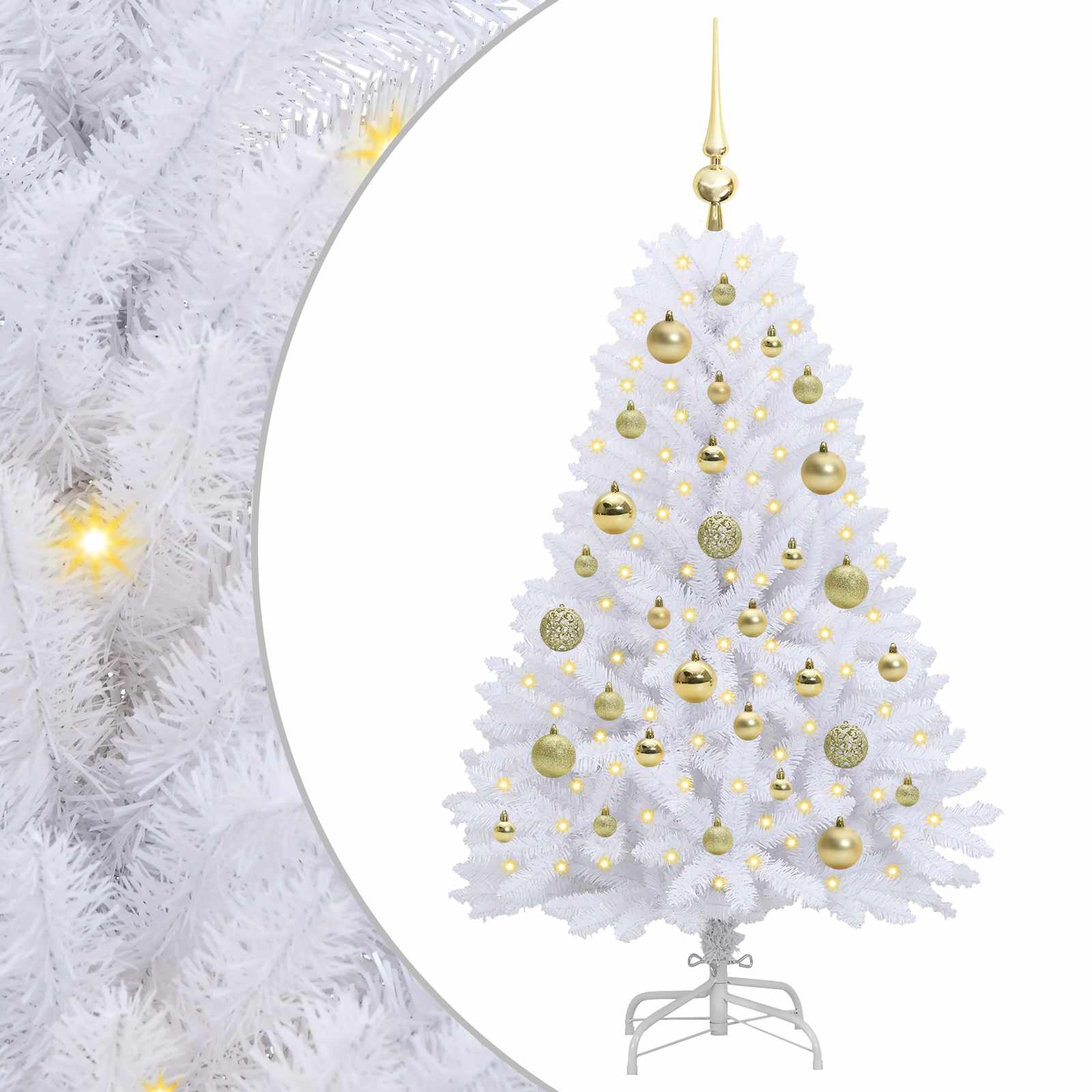 Künstlicher klappbarer Weihnachtsbaum Weiß 120 cm PVC und Stahl