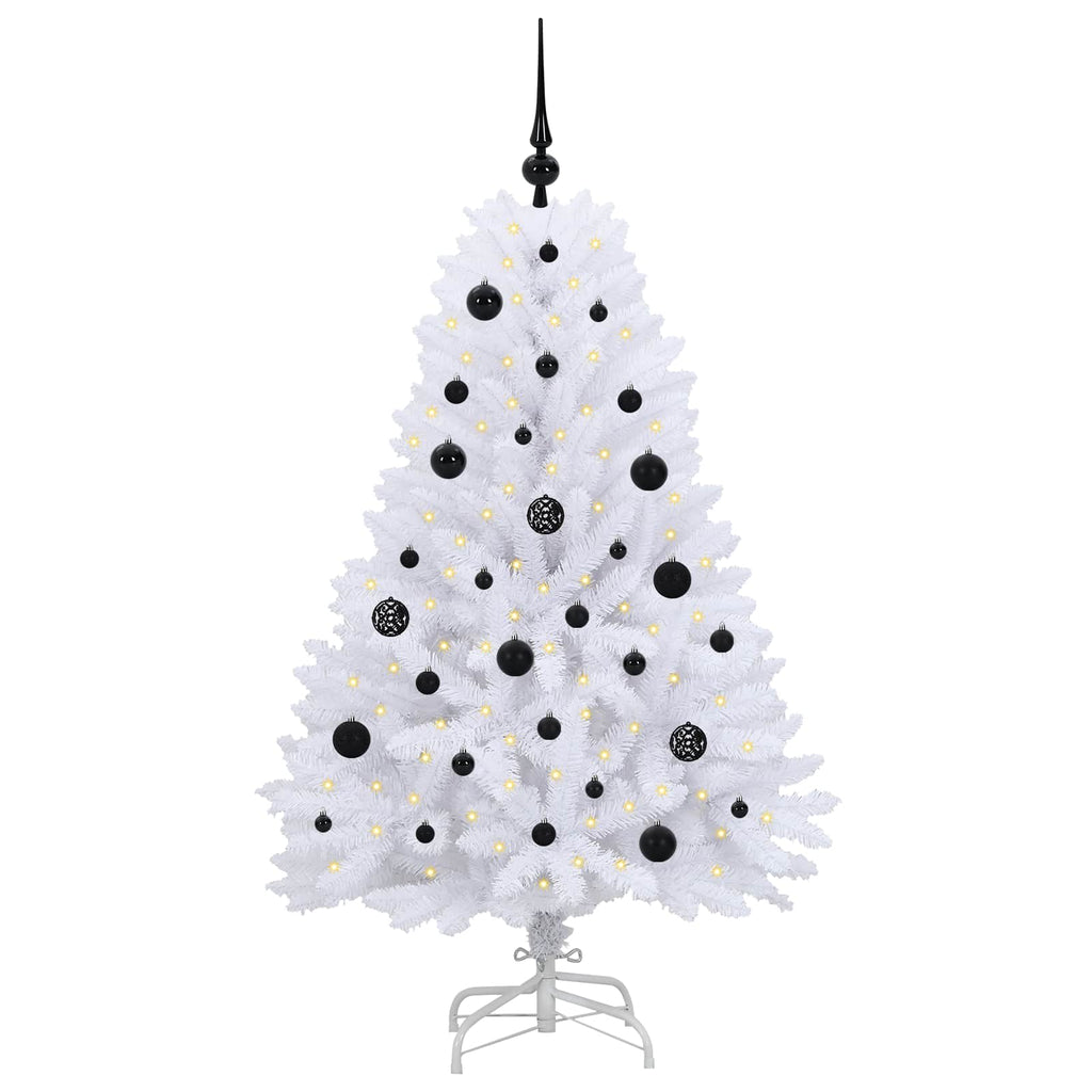 Künstlicher klappbarer Weihnachtsbaum Weiß 150 cm PVC und Stahl