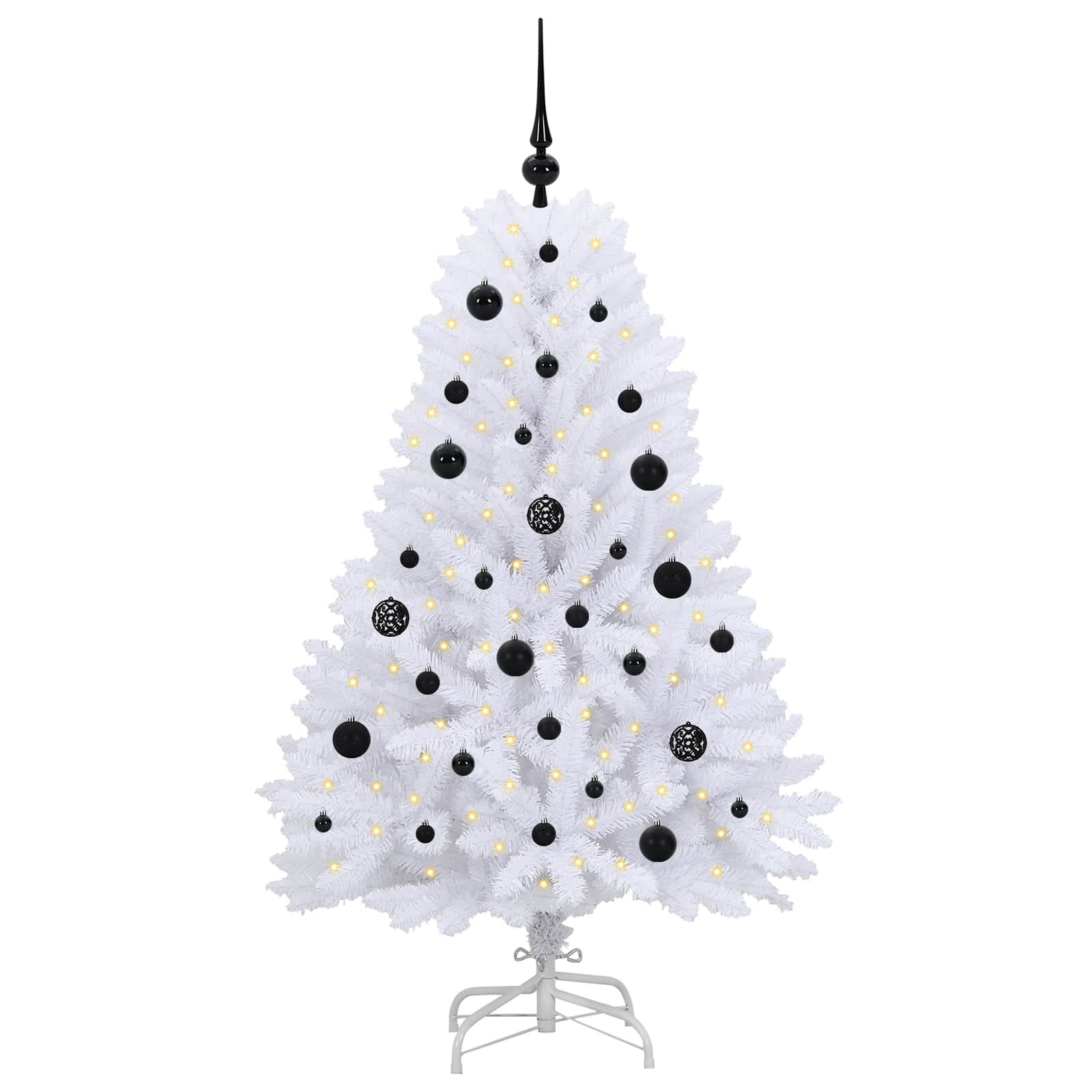 Künstlicher klappbarer Weihnachtsbaum Weiß 150 cm PVC und Stahl