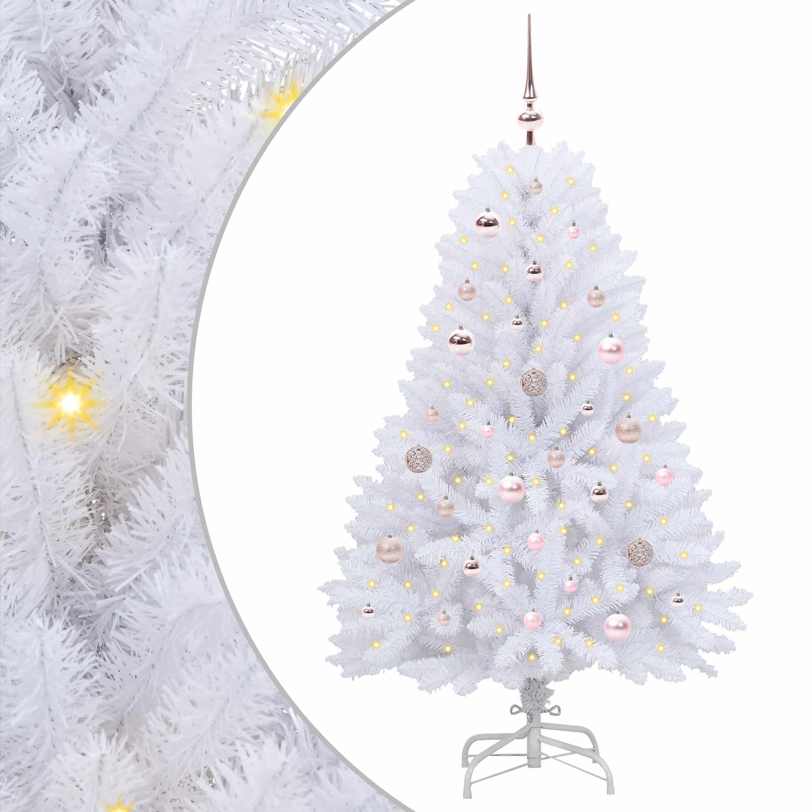 Künstlicher klappbarer Weihnachtsbaum Weiß 150 cm PVC und Stahl