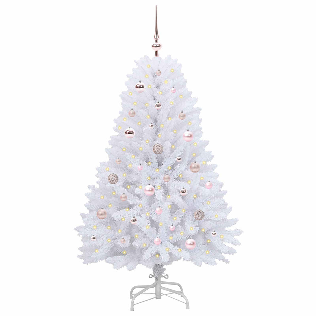 Künstlicher klappbarer Weihnachtsbaum Weiß 150 cm PVC und Stahl