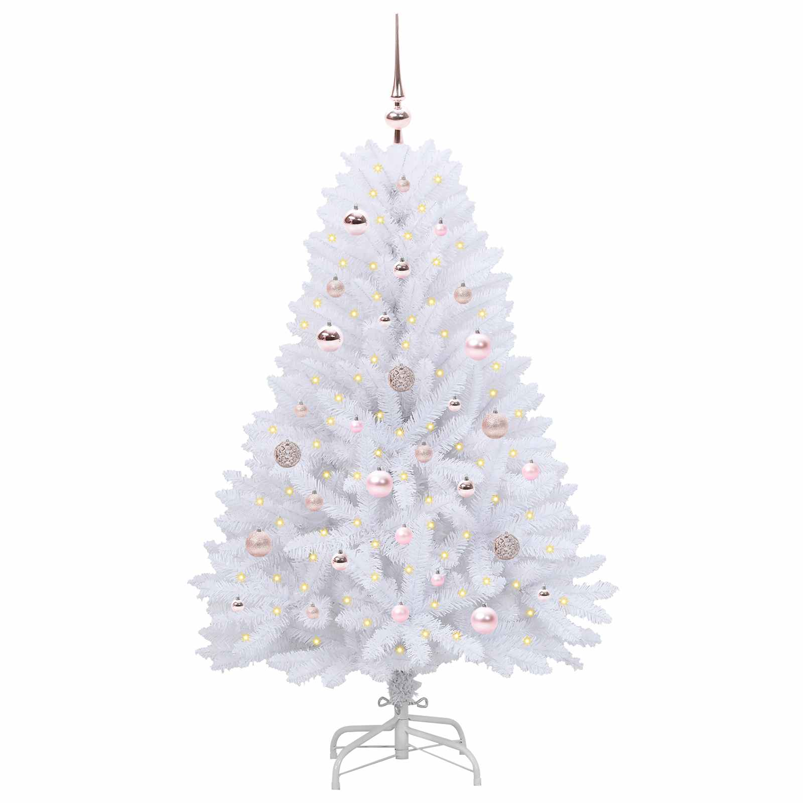 Künstlicher klappbarer Weihnachtsbaum Weiß 150 cm PVC und Stahl