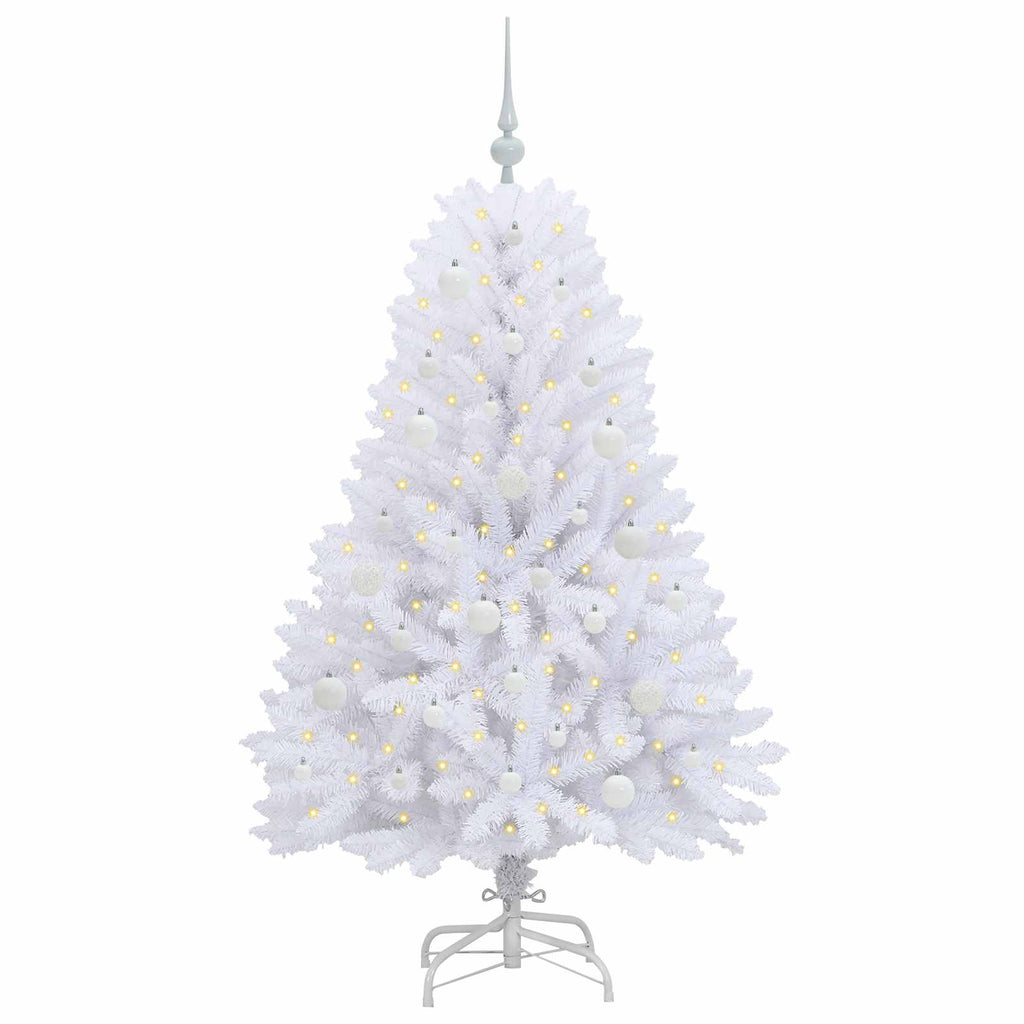 Künstlicher klappbarer Weihnachtsbaum Weiß 150 cm PVC und Stahl