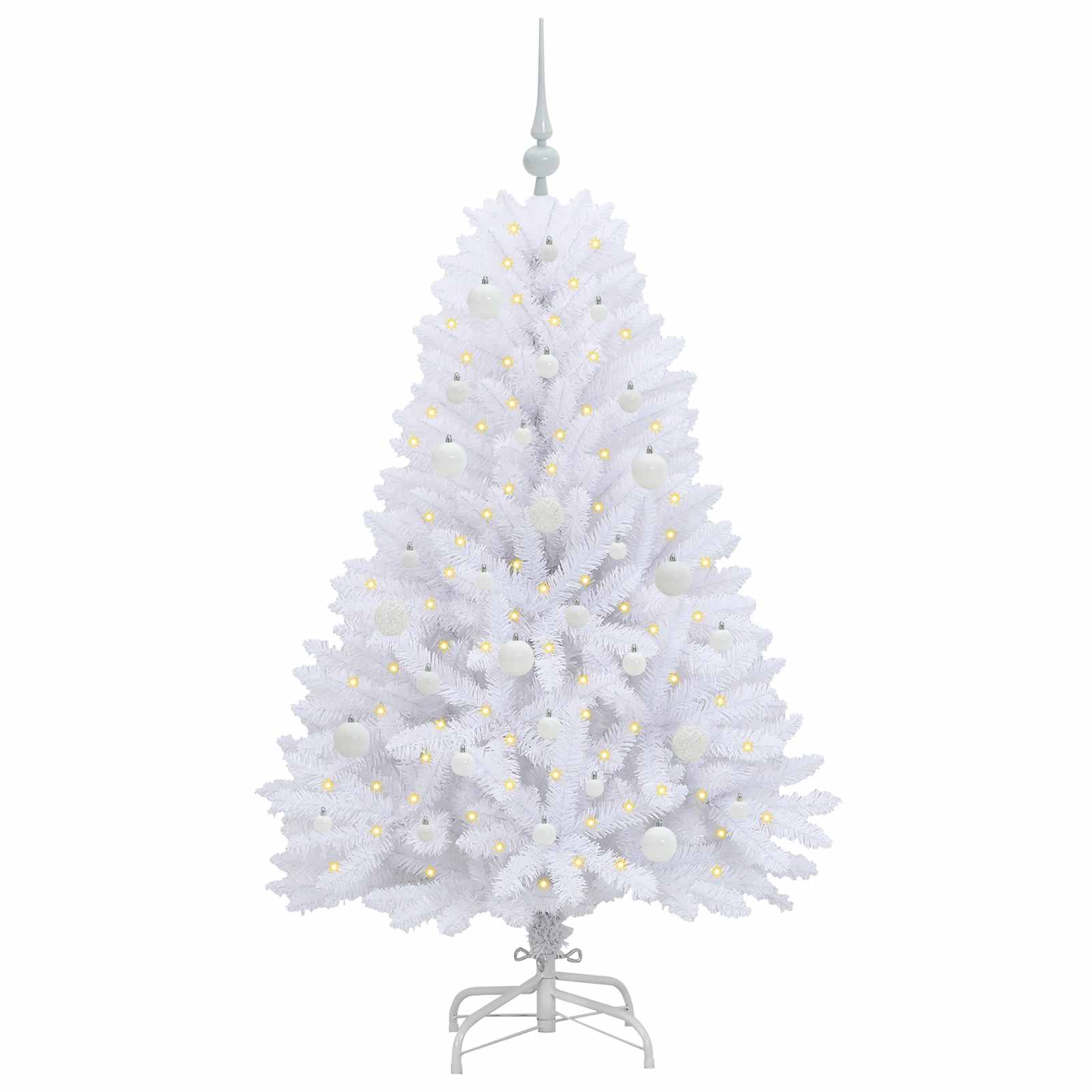 Künstlicher klappbarer Weihnachtsbaum Weiß 150 cm PVC und Stahl