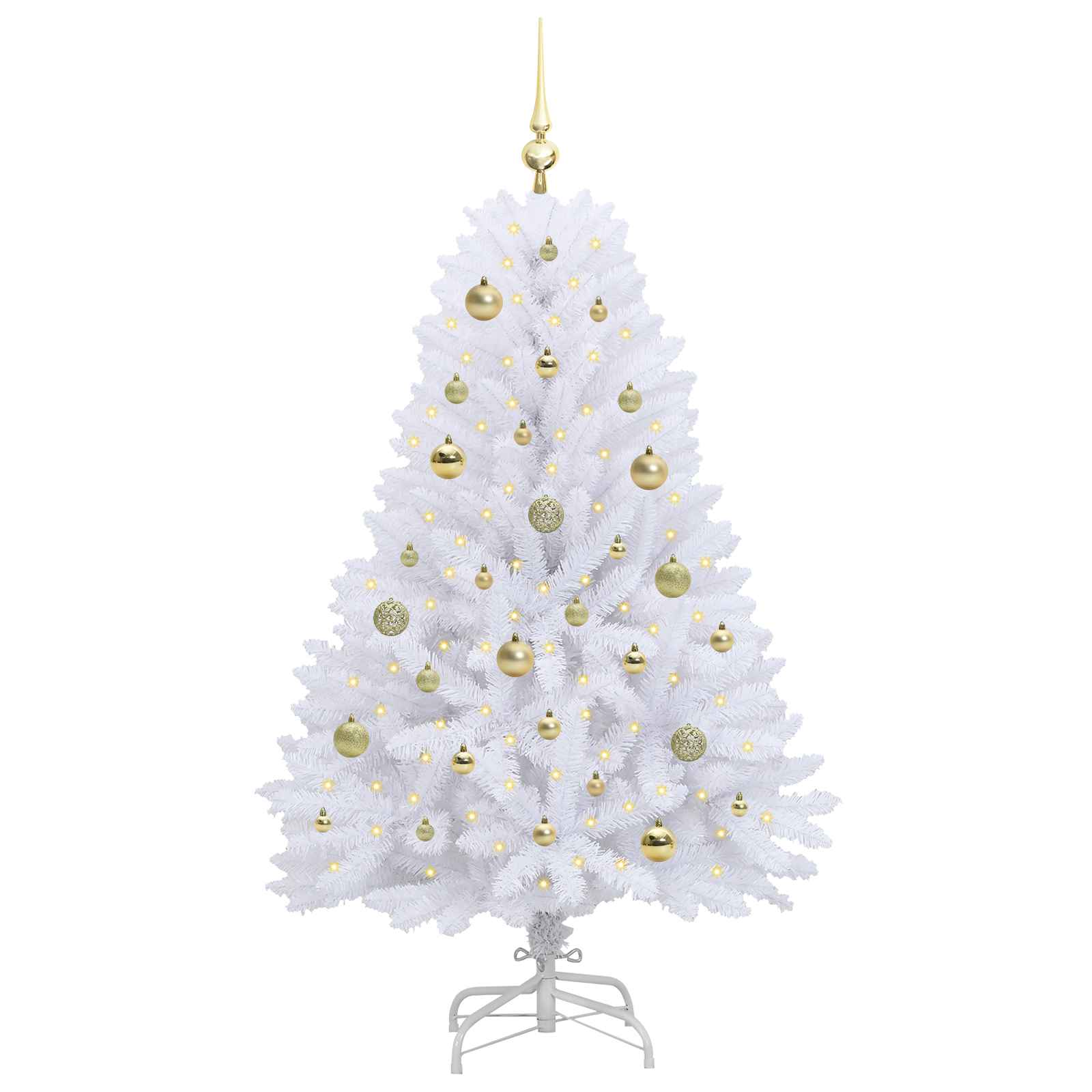 Künstlicher klappbarer Weihnachtsbaum Weiß 150 cm PVC und Stahl