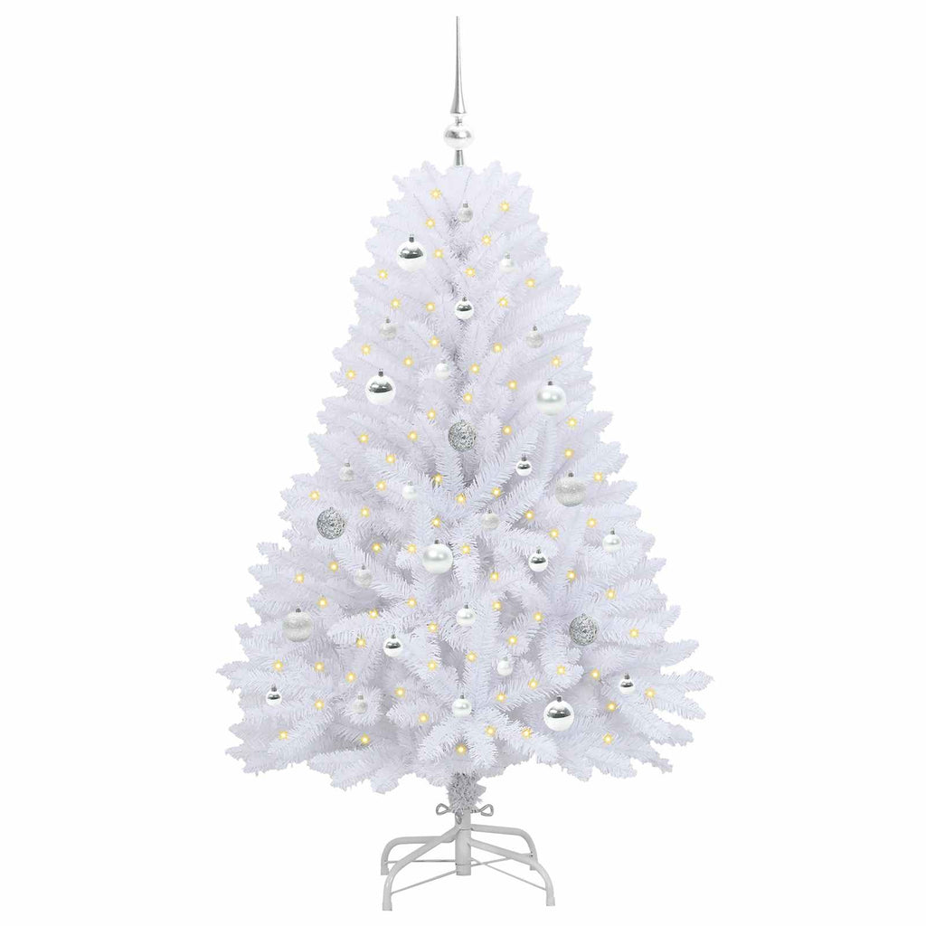 Künstlicher klappbarer Weihnachtsbaum Weiß 150 cm PVC und Stahl