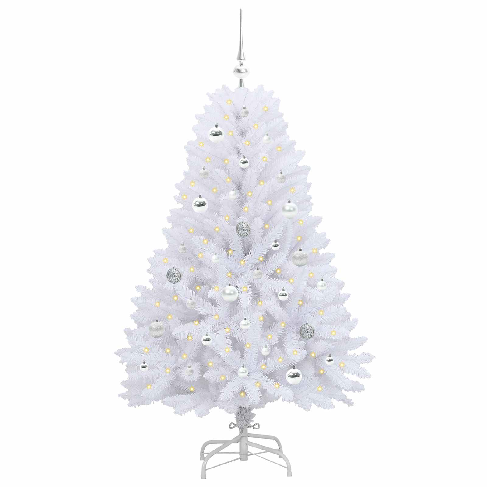 Künstlicher klappbarer Weihnachtsbaum Weiß 150 cm PVC und Stahl