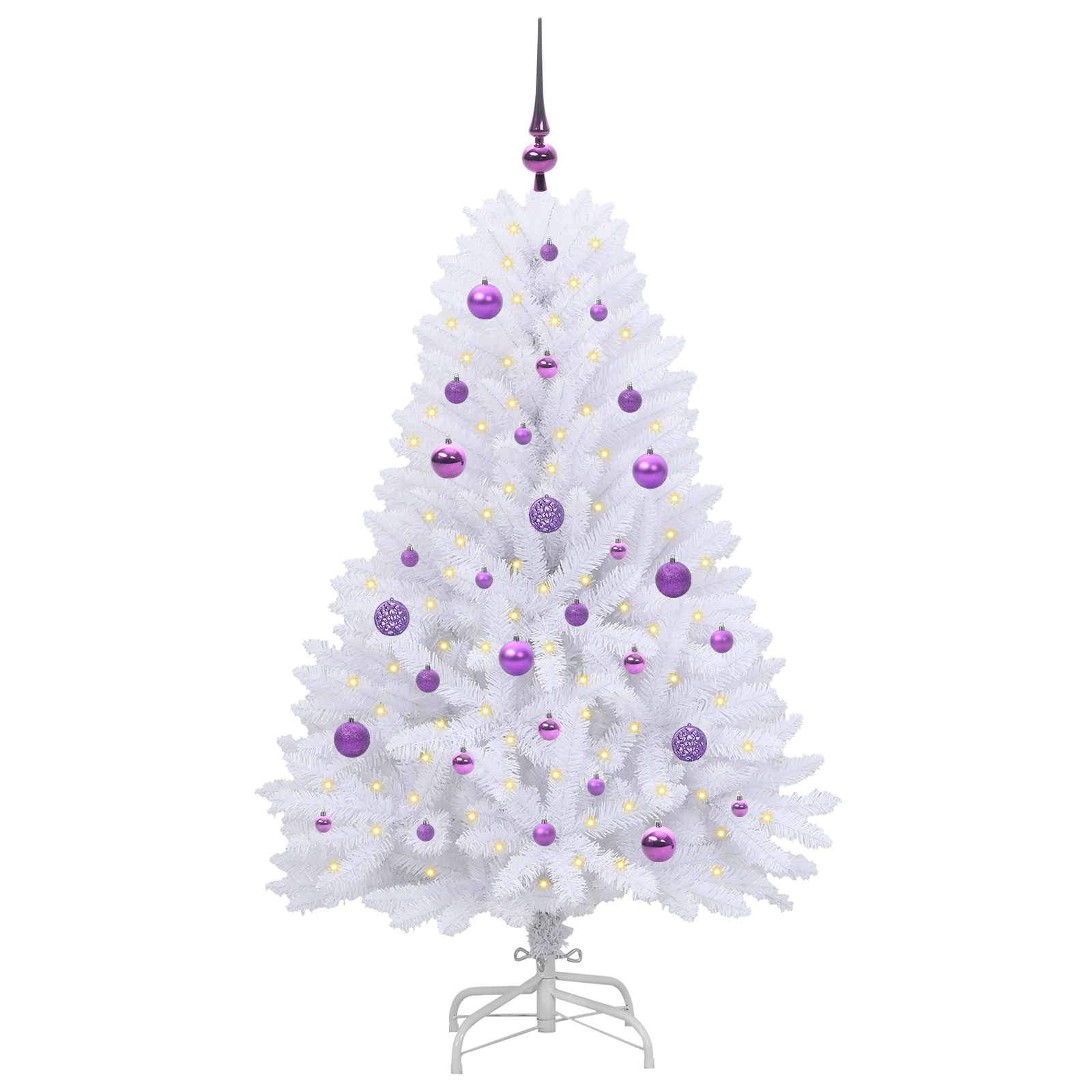 Künstlicher klappbarer Weihnachtsbaum Weiß 150 cm PVC und Stahl