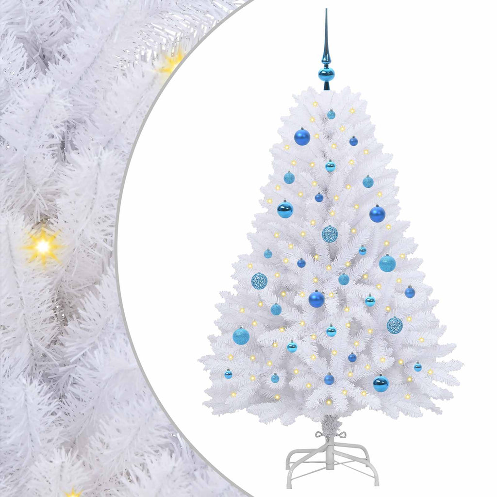 Künstlicher klappbarer Weihnachtsbaum Weiß 150 cm PVC und Stahl