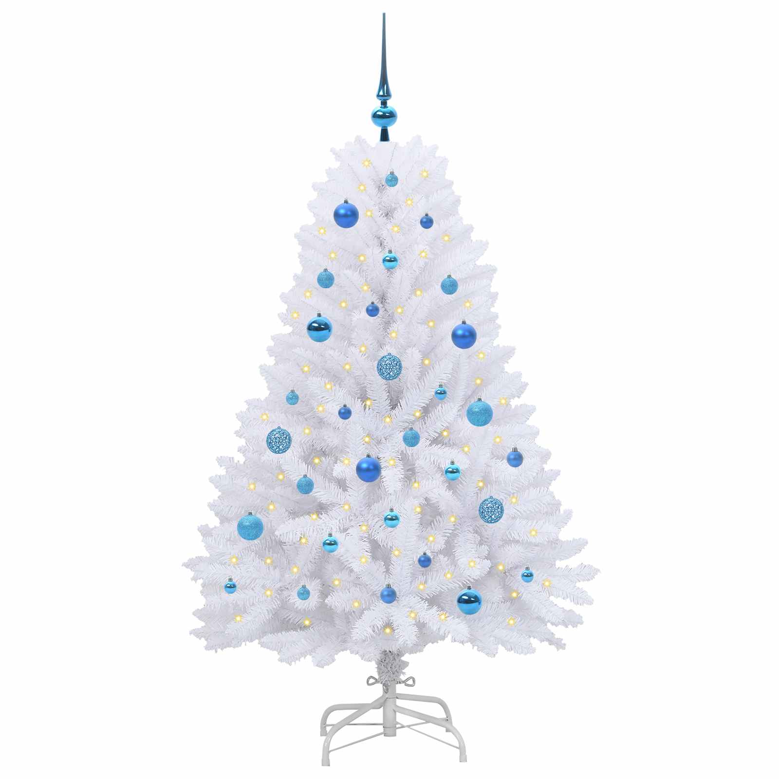 Künstlicher klappbarer Weihnachtsbaum Weiß 150 cm PVC und Stahl