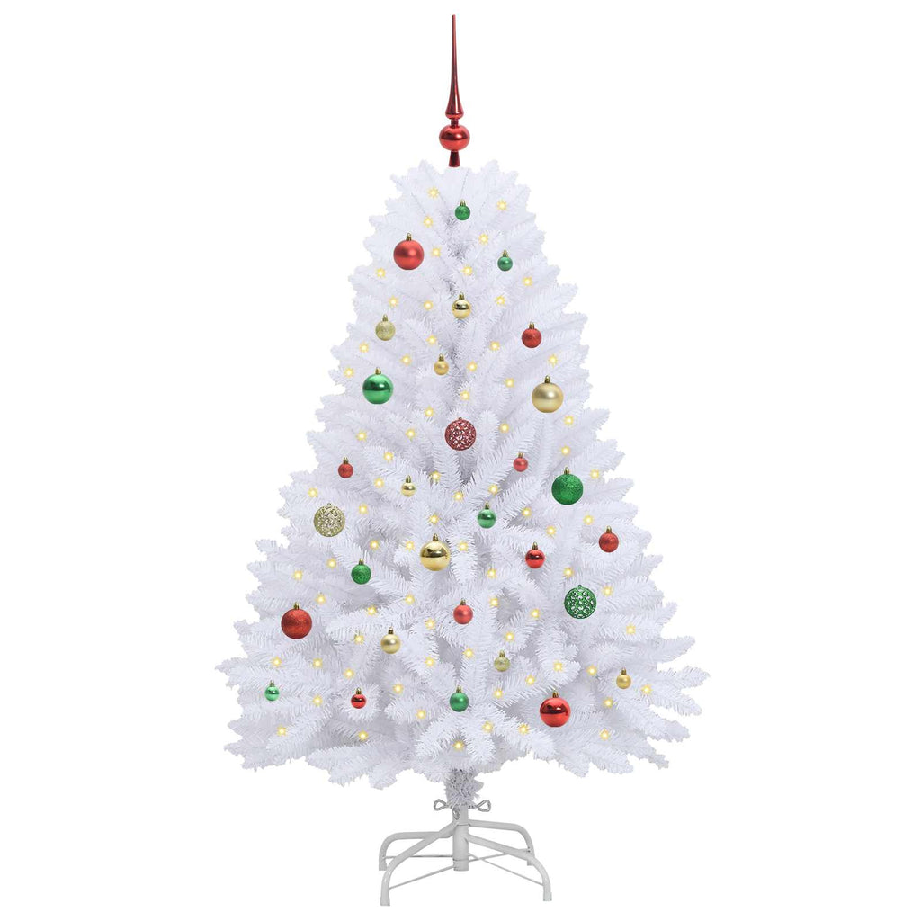 Künstlicher klappbarer Weihnachtsbaum Weiß 150 cm PVC und Stahl